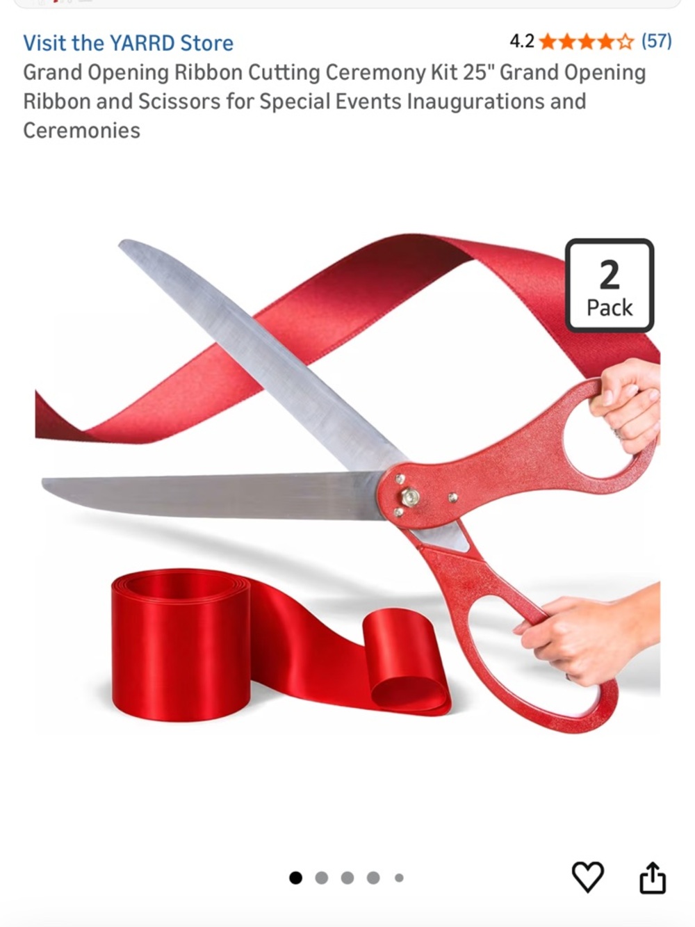 Grand Opening Ceremony Ribbon & Oversized Scissors Set - Red